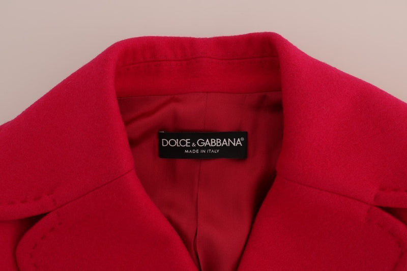 Pink Wool Trenchcoat Double Breasted Jacket