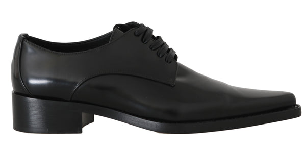 Black Leather Broques Dress Formal Shoes