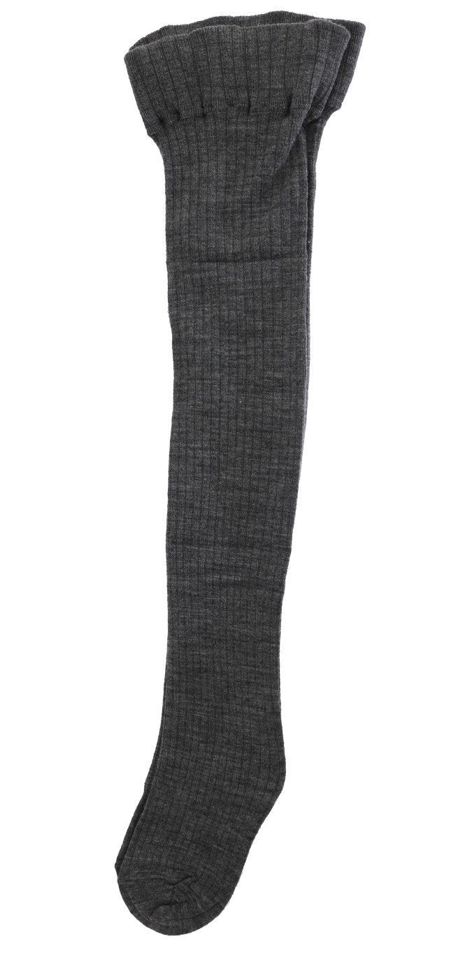 Gray Wool Stretch Above Knee Stockings
