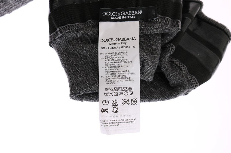 Gray Wool Stretch Above Knee Stockings