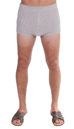 Gray Cotten Logo Casual Short Shorts