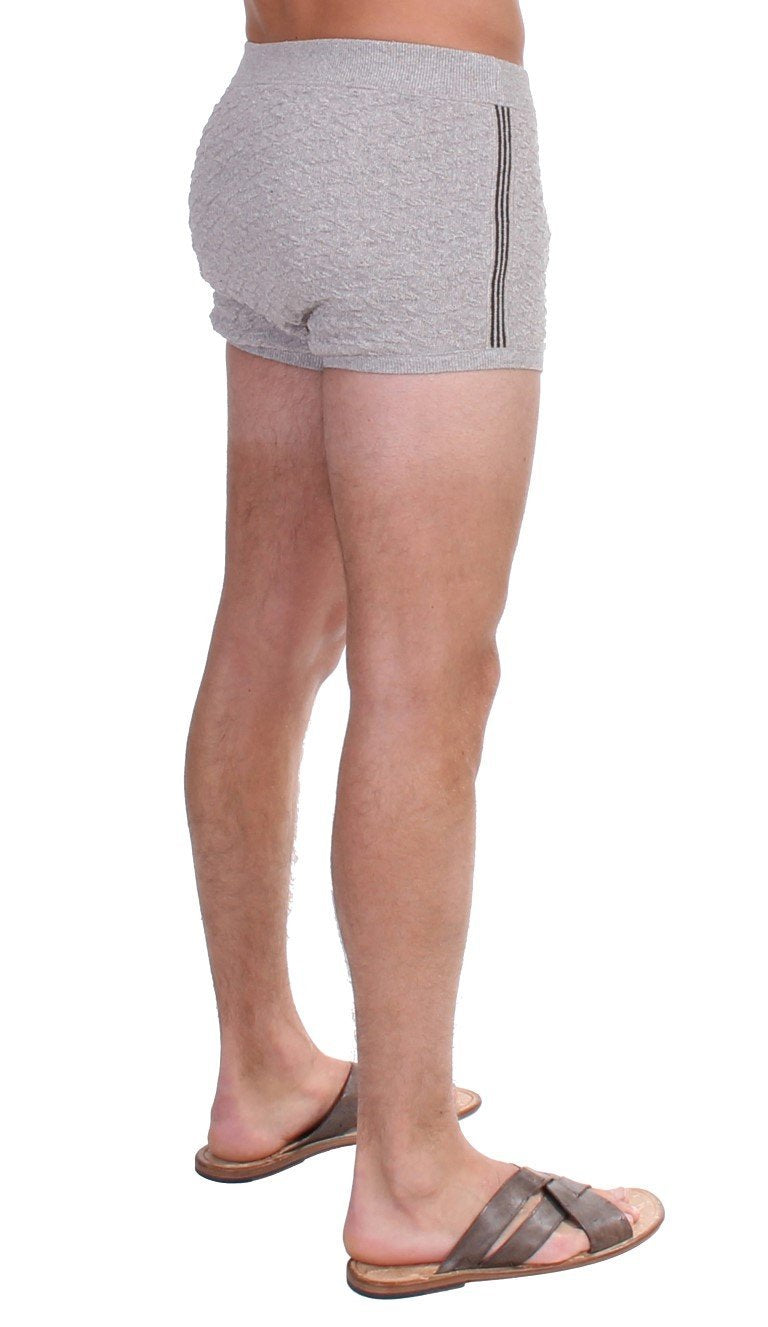 Gray Cotten Logo Casual Short Shorts