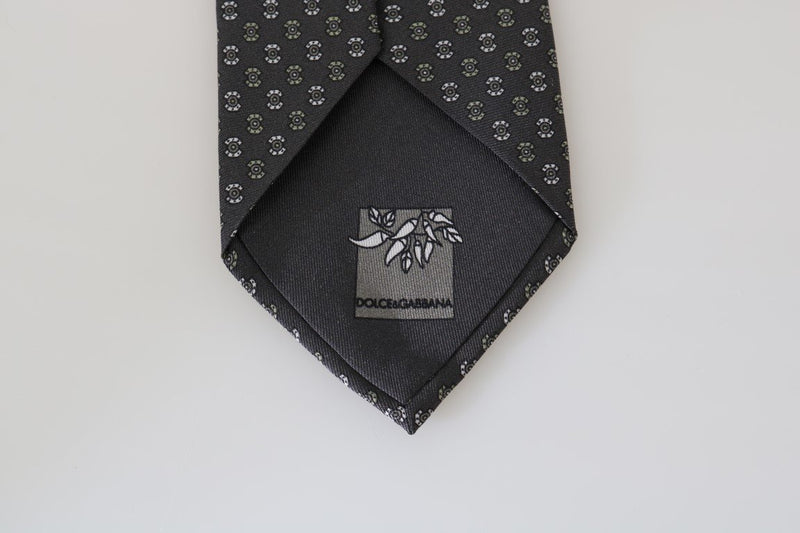 Gray Silk Pattern Tie
