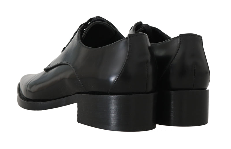 Black Leather Broques Dress Formal Shoes