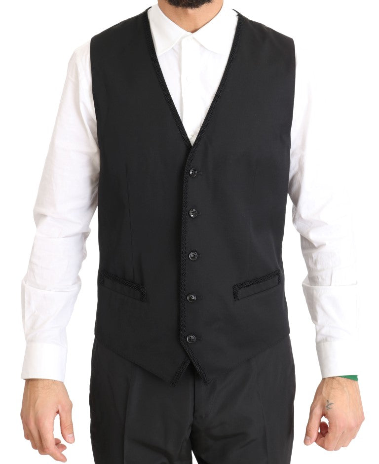 Black Silk Torrero Slim Fit 3 Piece Suit