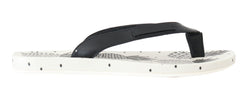 Black Leather Beach Slides Sandals