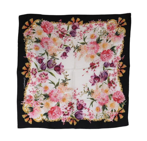 Multicolor Floral Silk Scarf