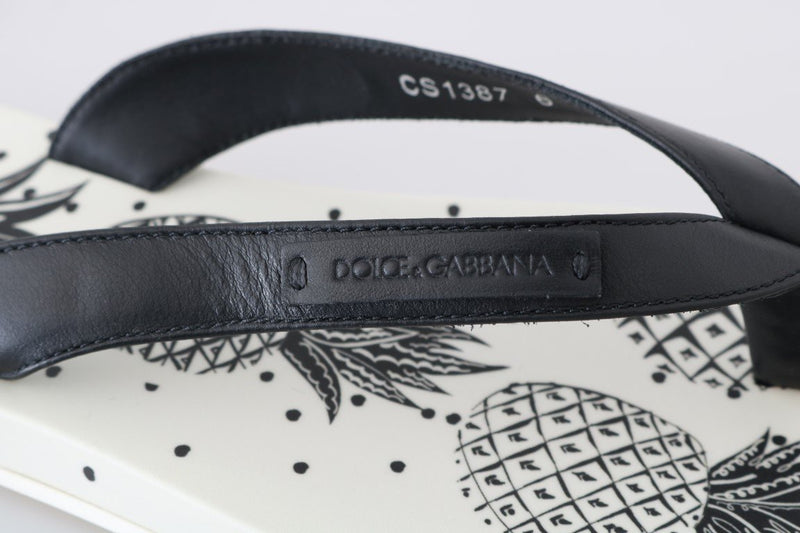 Black Leather Beach Slides Sandals