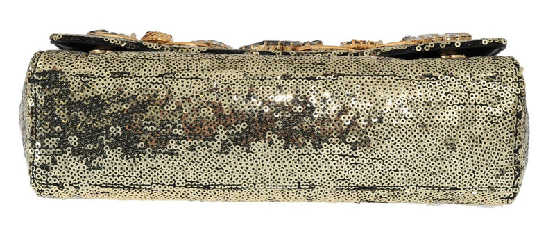 Gold ANNA Sequined Crystal Clutch Bag