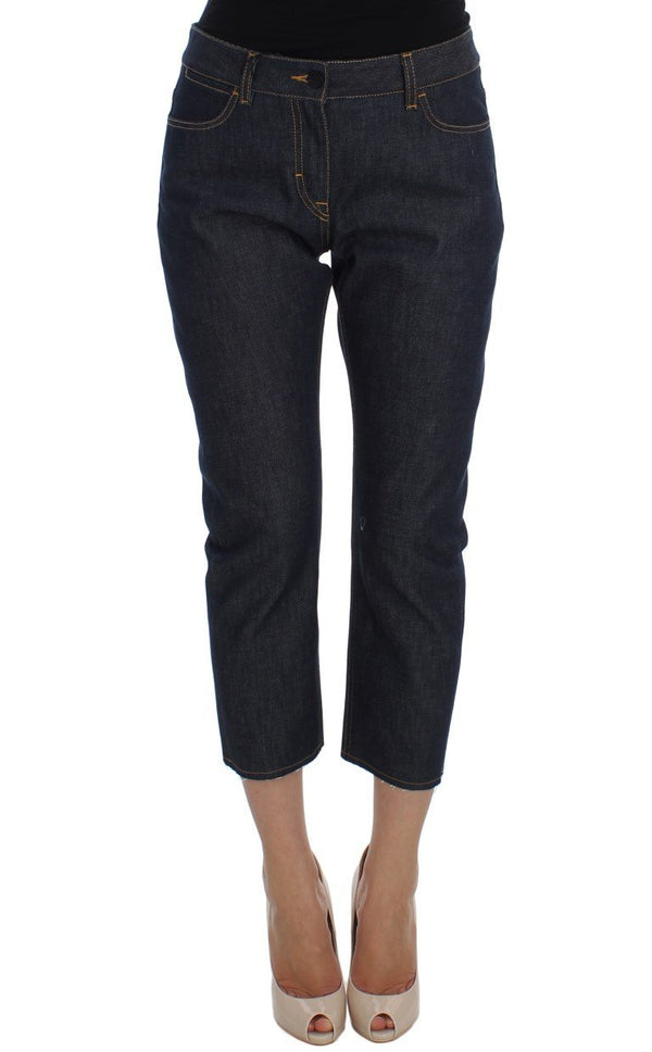 Blue Denim Cotton Stretch CAPRI Jeans