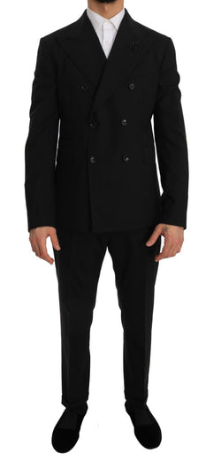 Black Stretch Crystal Bee Slim Fit Suit