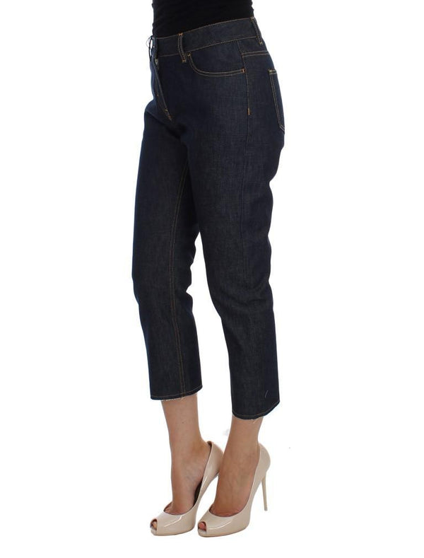 Blue Denim Cotton Stretch CAPRI Jeans