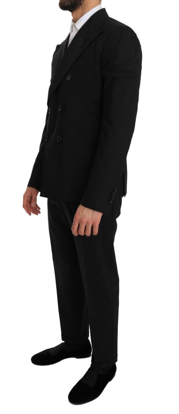 Black Stretch Crystal Bee Slim Fit Suit