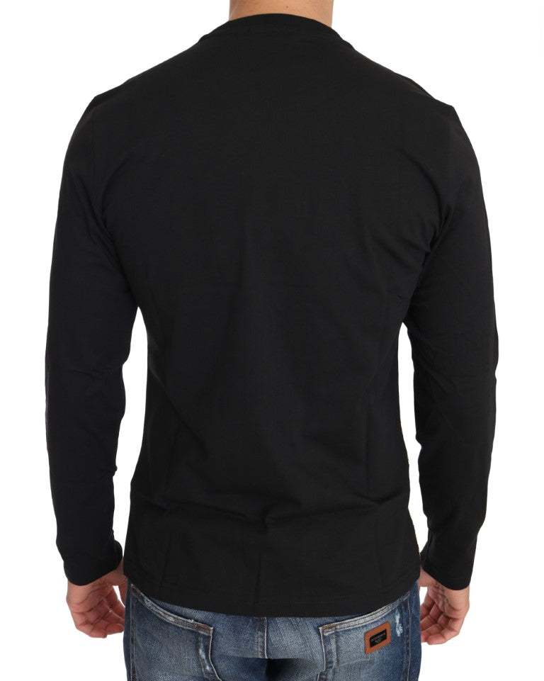 Black Cotton Gold Tiger Crewneck Pullover