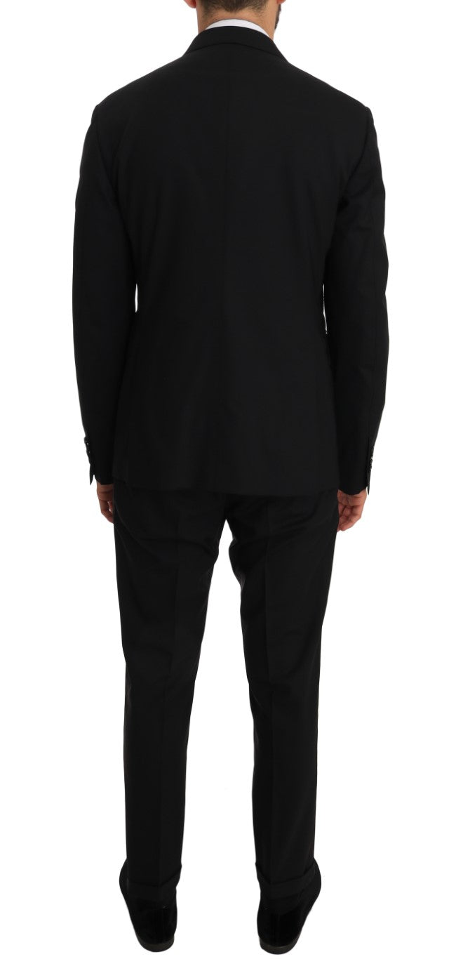 Black Stretch Crystal Bee Slim Fit Suit