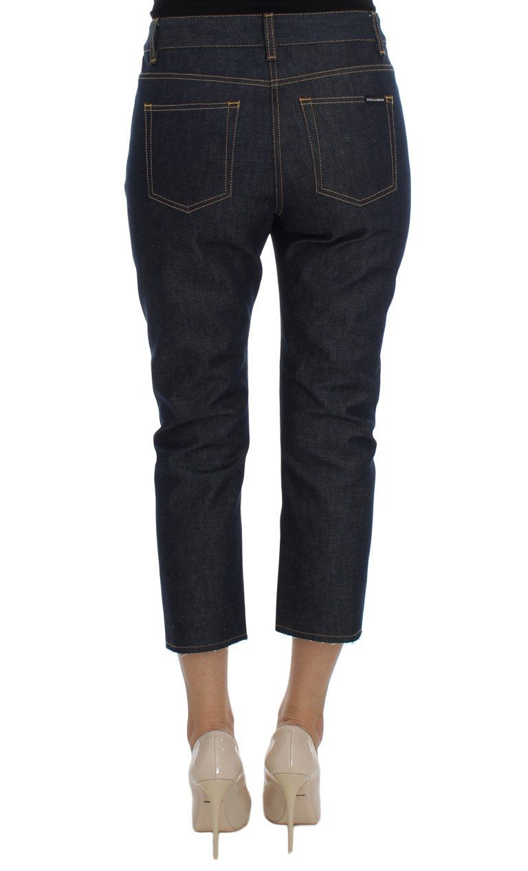 Blue Denim Cotton Stretch CAPRI Jeans
