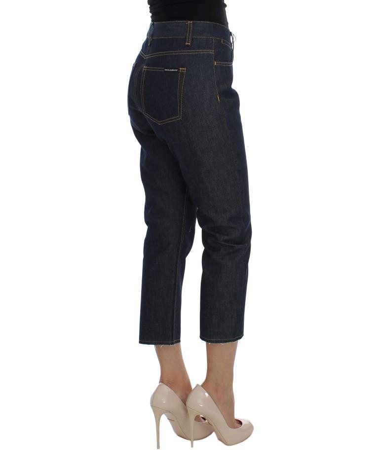 Blue Denim Cotton Stretch CAPRI Jeans