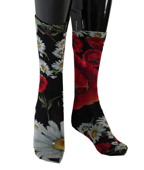 Multicolor Floral Roses Nylon Socks