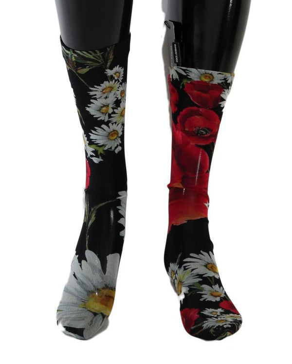 Multicolor Floral Roses Nylon Socks