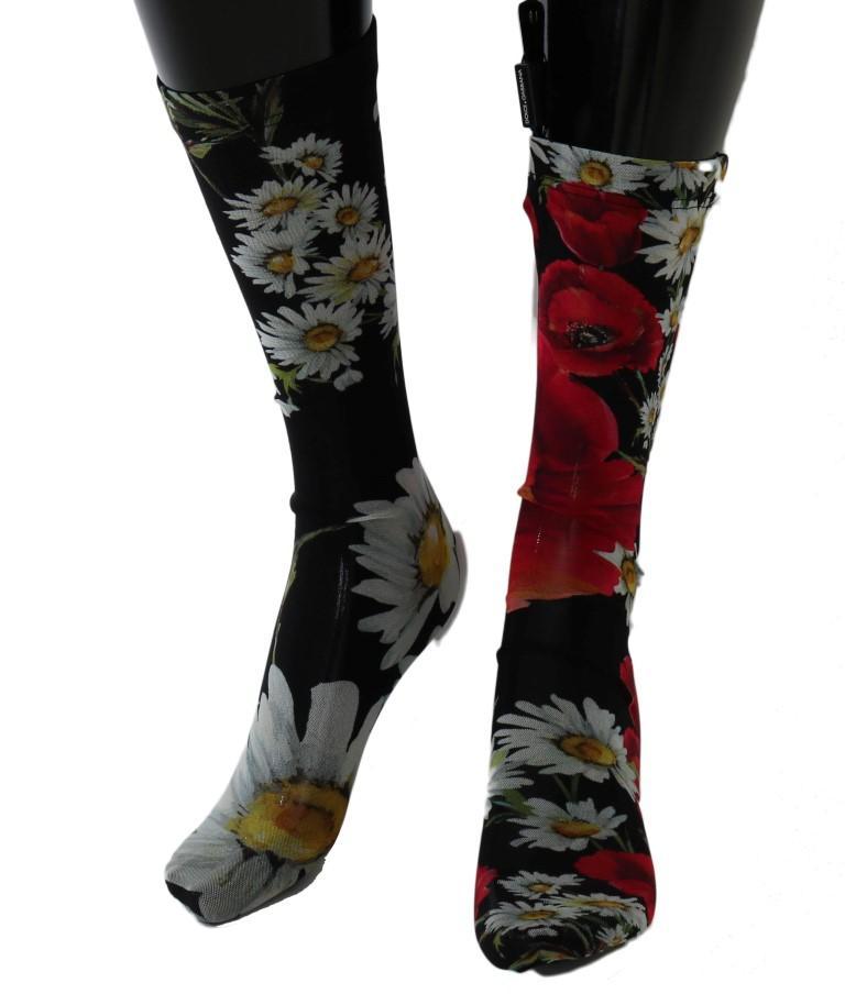 Multicolor Floral Roses Nylon Socks