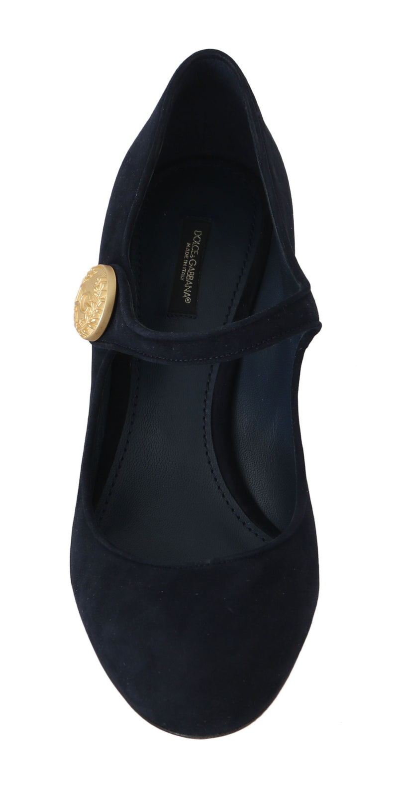 Blue Suede Gold DG Logo Mary Jane