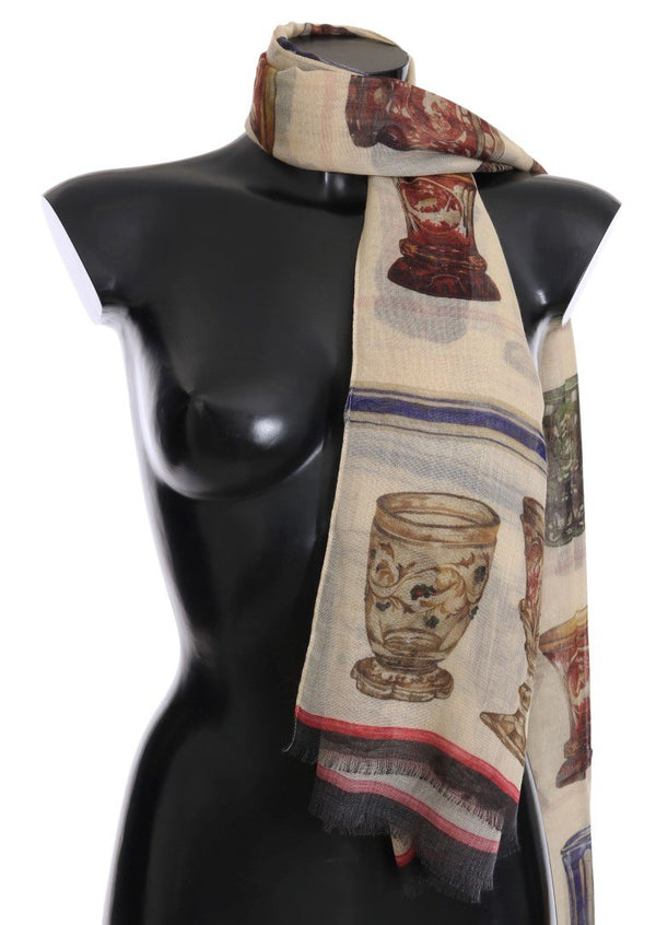 Multicolor Silk Cashmere Scarf