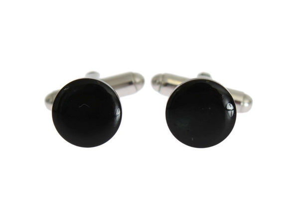 Silver Brass Round Cufflinks