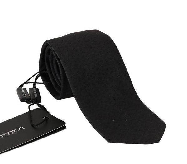 Black Silk Patterned Classic Tie