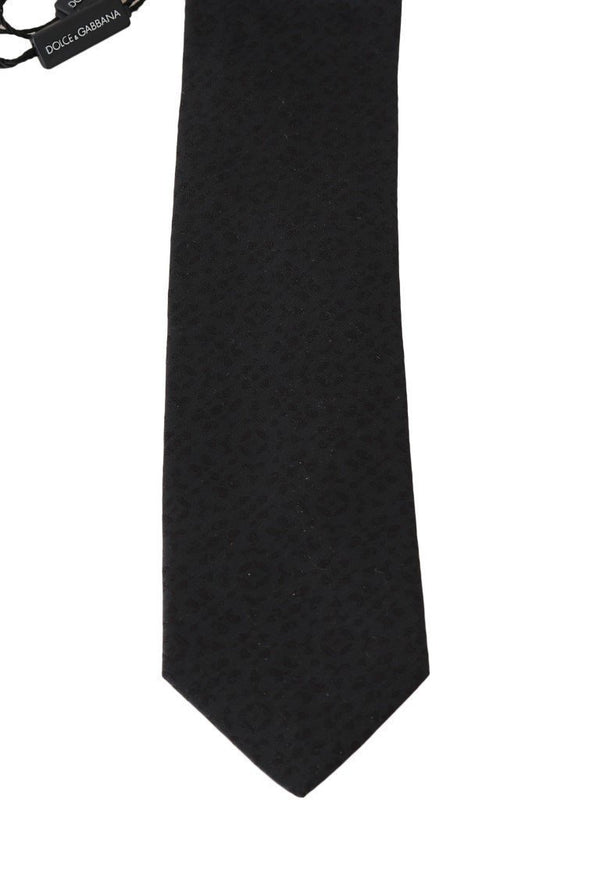 Black Silk Patterned Classic Tie