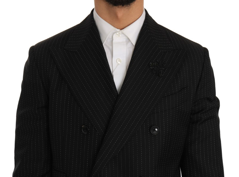 Black Striped Crystal Bee Slim Fit Suit