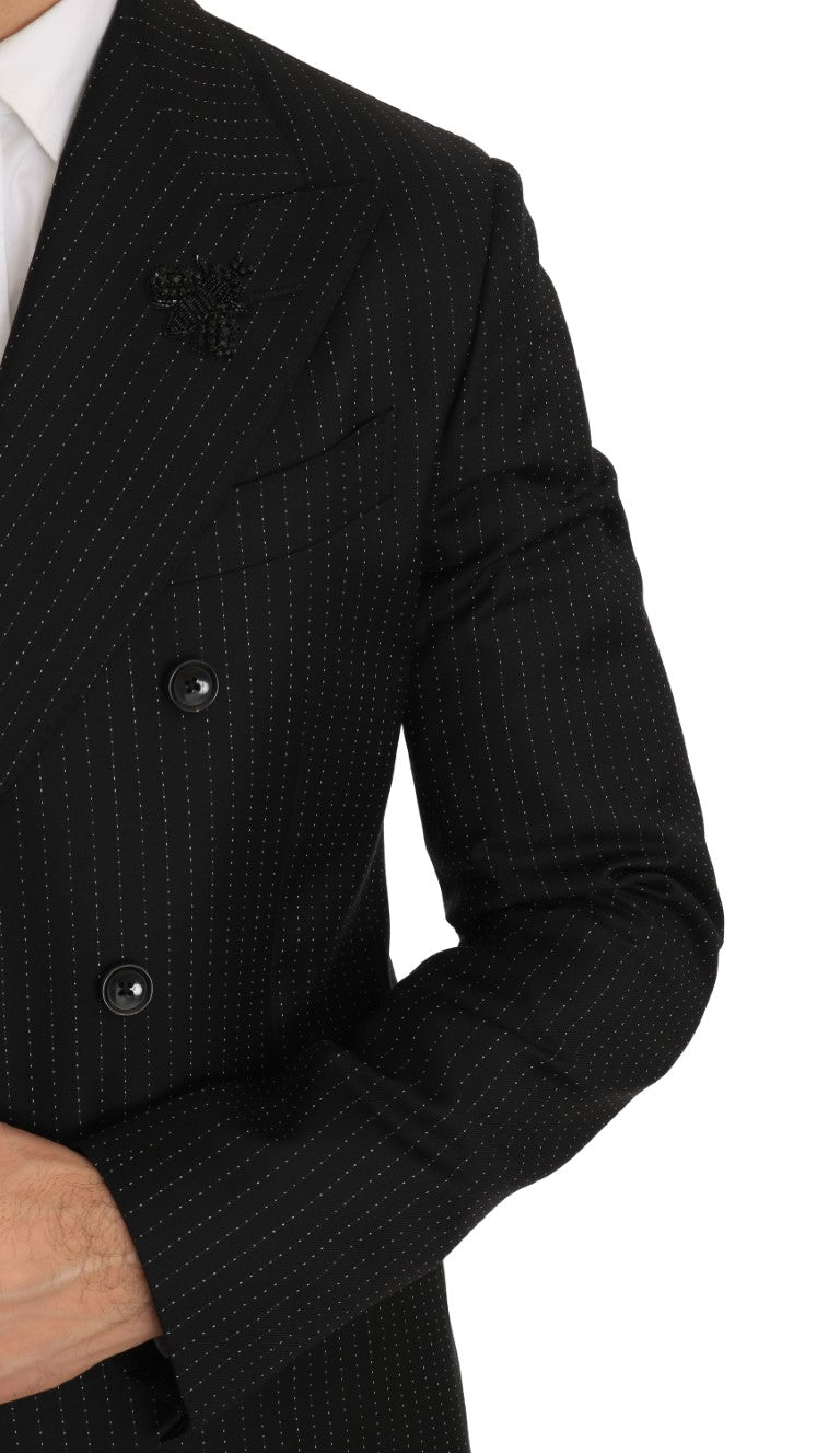 Black Striped Crystal Bee Slim Fit Suit