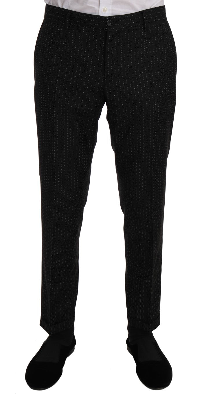 Black Striped Crystal Bee Slim Fit Suit