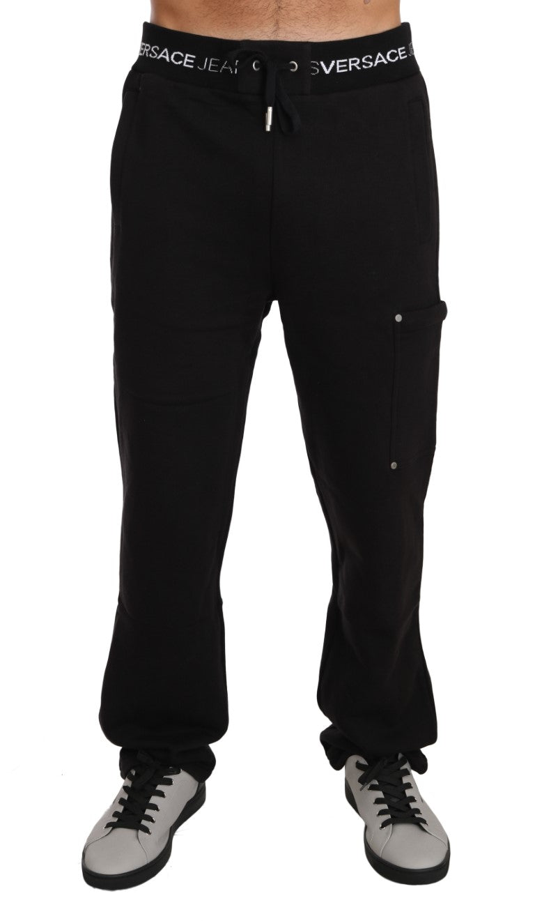 Training Sport Gym Black Cotton Trousers