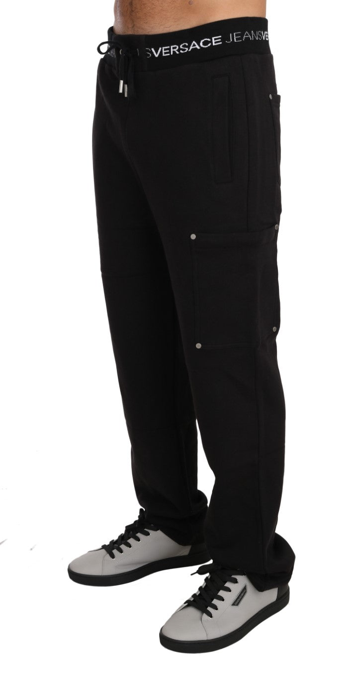 Training Sport Gym Black Cotton Trousers