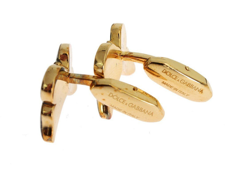 Green Butterfly Gold Brass Cufflinks