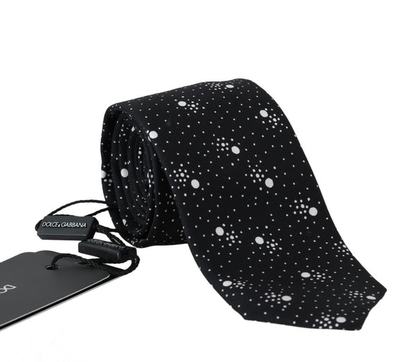 Black Silk Dotted Classic Tie