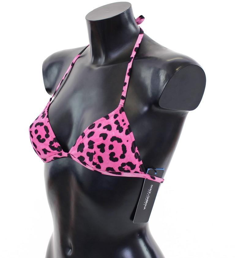 Pink Leopard Bikini Top Bra Swimwear