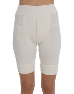 White Ribbed Wool Underwear Shorts