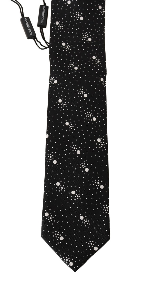 Black Silk Dotted Classic Tie