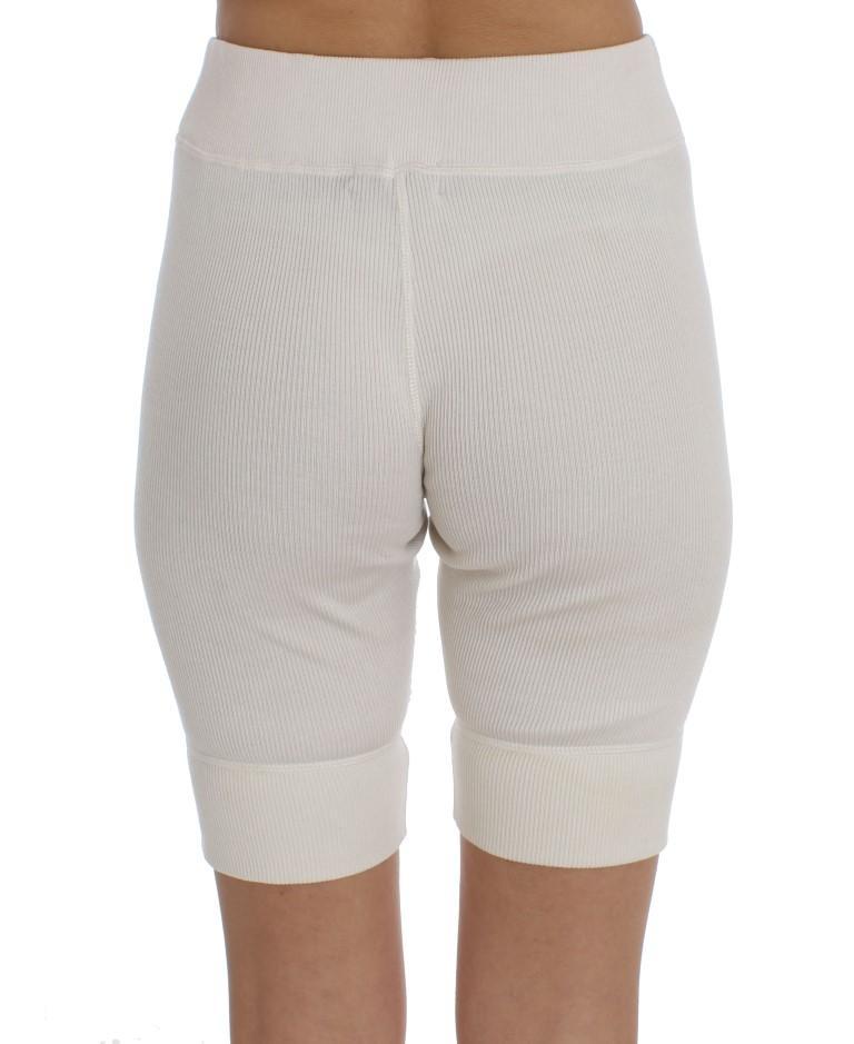 White Ribbed Wool Underwear Shorts