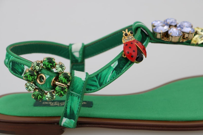Green Banana Leafs Crystal Sandals
