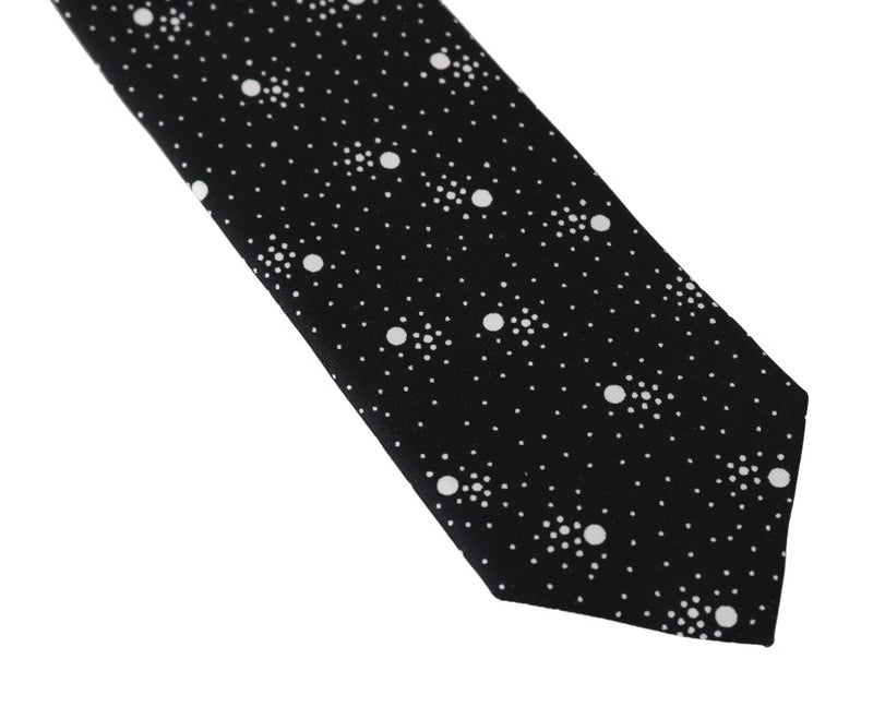 Black Silk Dotted Classic Tie