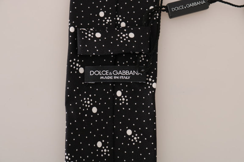 Black Silk Dotted Classic Tie