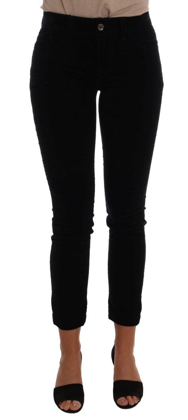 Black Corduroy Cotton Stretch Jeans