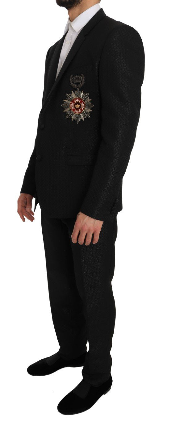 Black Jacquard GOLD Crown Slim Fit Suit