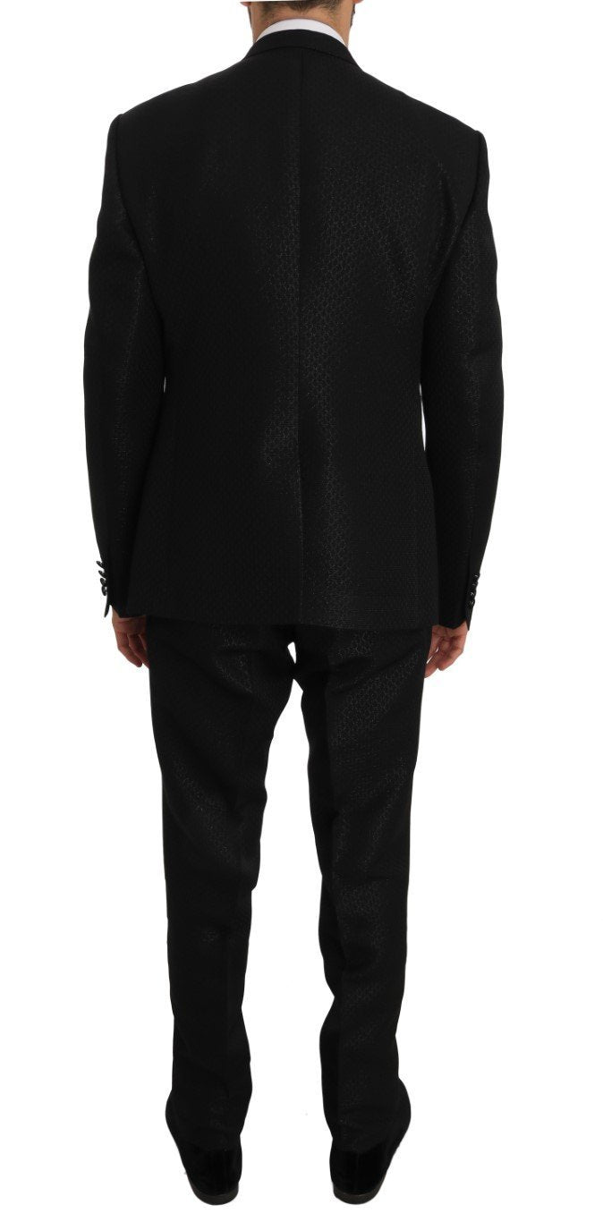 Black Jacquard GOLD Crown Slim Fit Suit