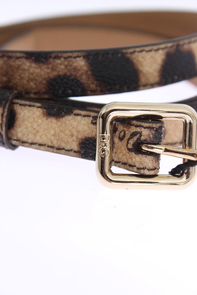 Brown Leopard Gold Buckle Belt
