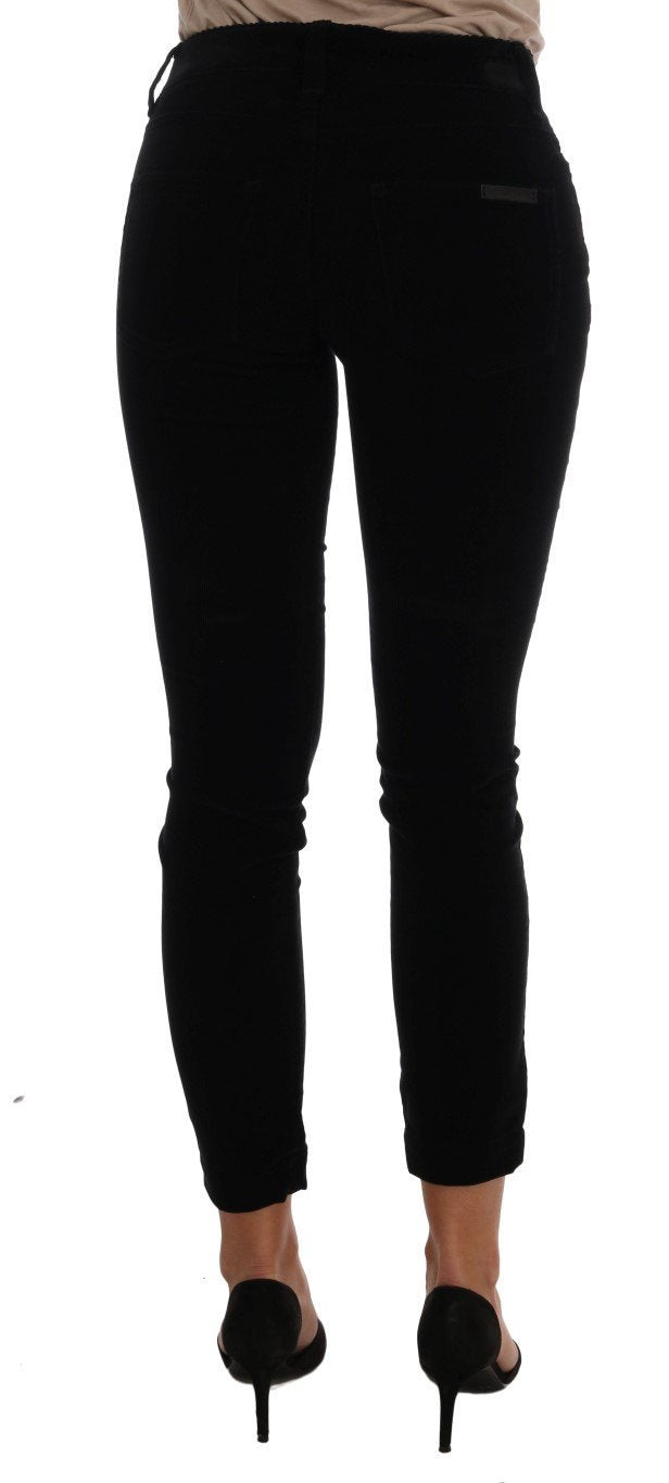 Black Corduroy Cotton Stretch Jeans