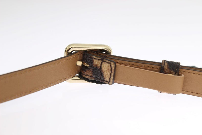 Brown Leopard Gold Buckle Belt