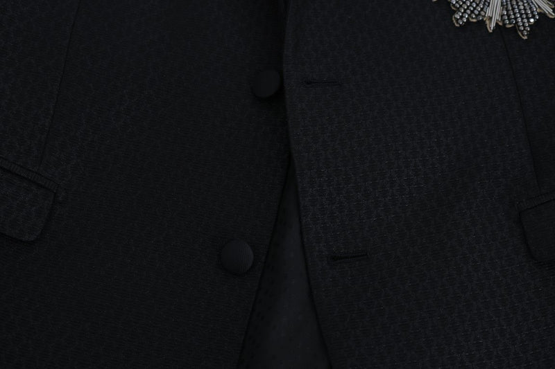 Black Jacquard GOLD Crown Slim Fit Suit